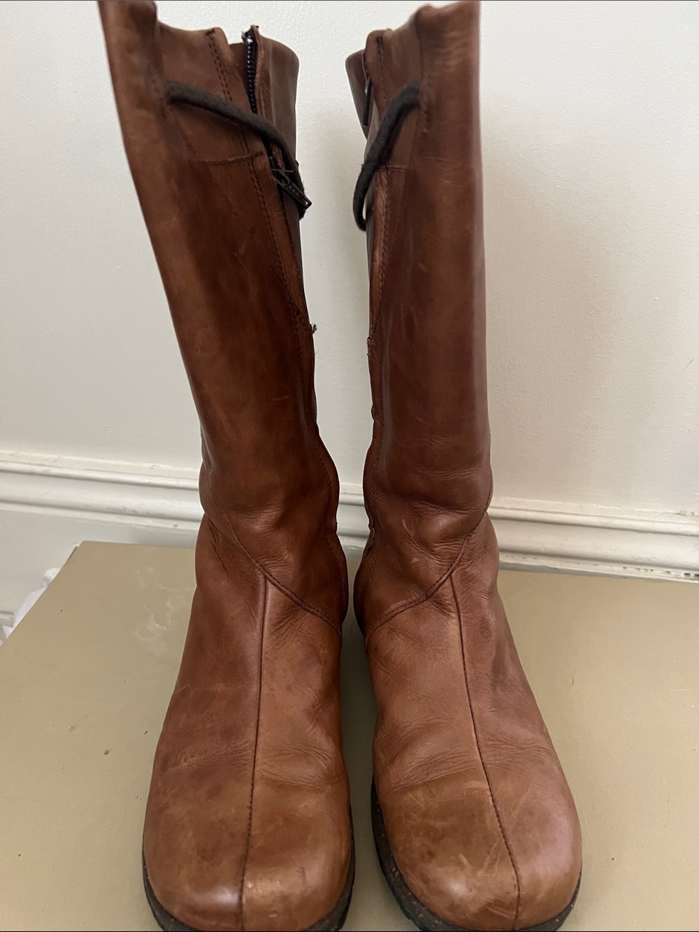 Teva Women's Tall Chestnut Leather Zip Knee Boots